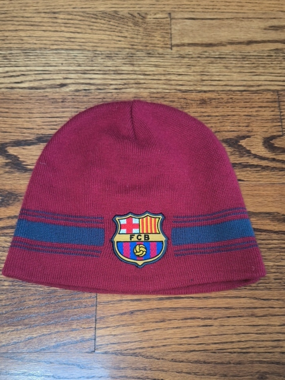 Nike Burgundy Knit Beanie with Red Swoosh